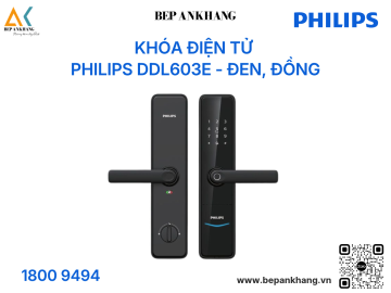 Khóa điện tử Philips DDL603E - Đen, Đồng